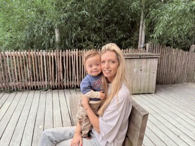 Kim samen met haar zoon James